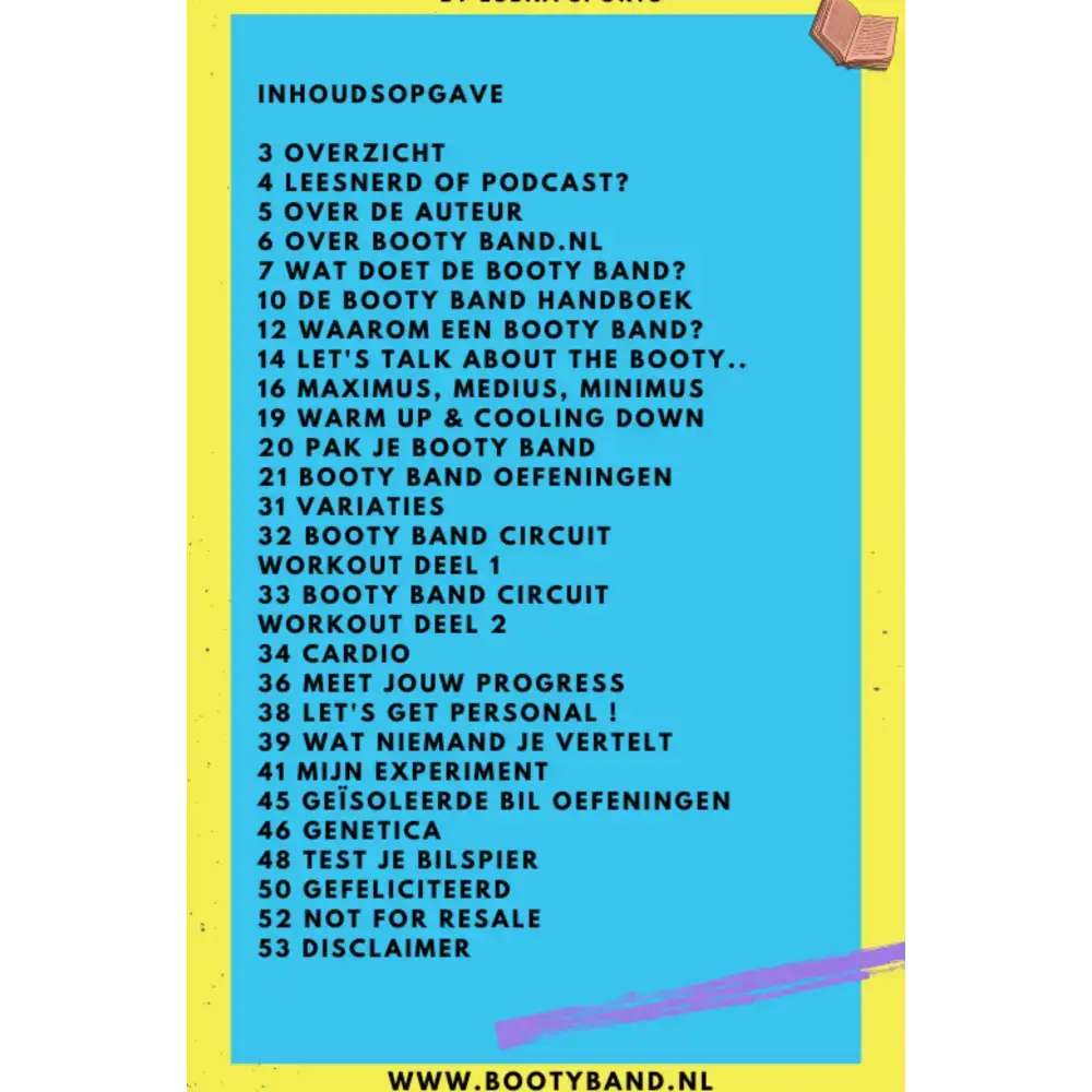 Booty band handleiding voor een platte buik en strakkere booty in Boek voor een Platte Buik