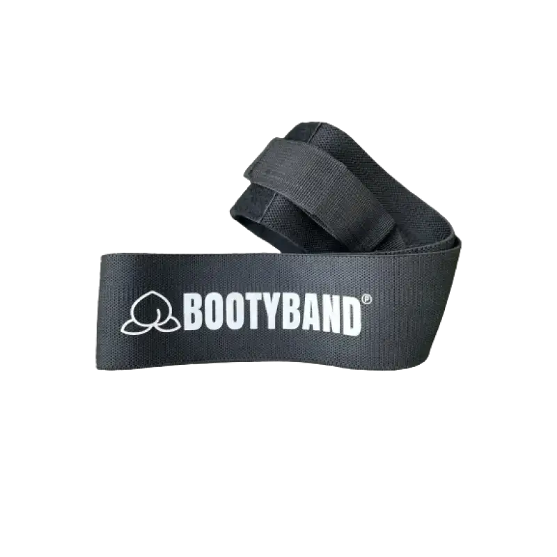Zwarte verstelbare booty band voor workout en fitness, perfect als verstelbare booty band