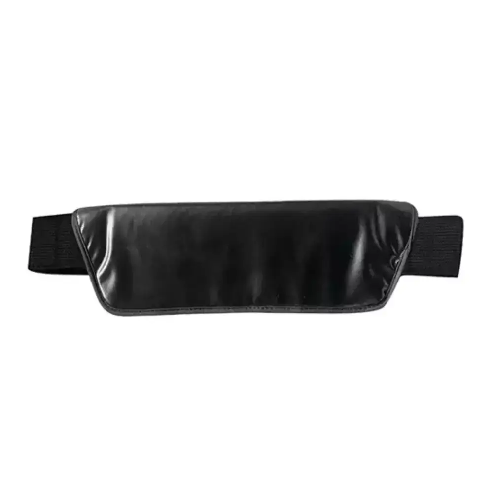 Zwarte faux leren fanny pack voor hip thrust en krachttraining, thrust riem stijl