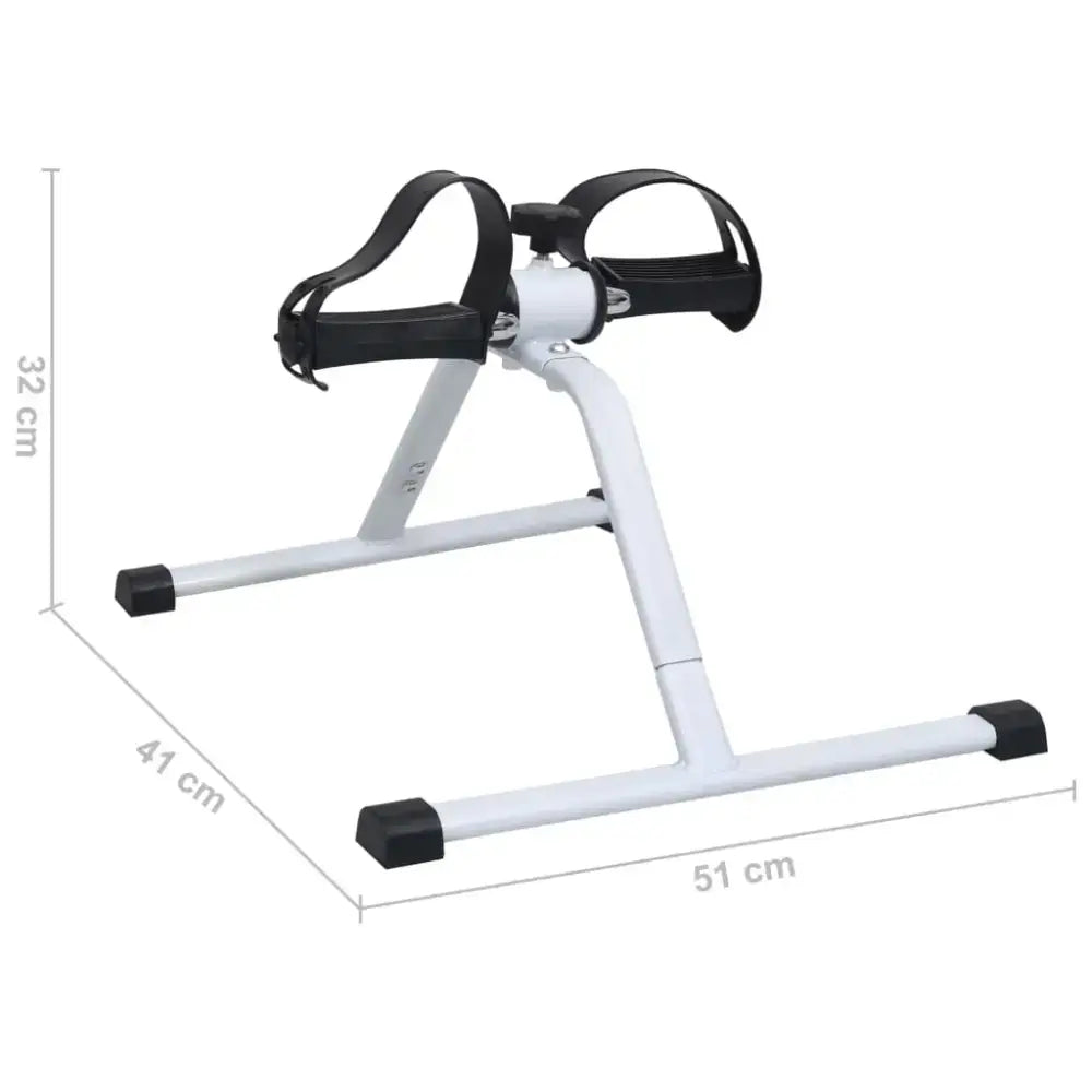 Hometrainer mini met witte en zwarte pedalen, ideaal voor thuis sporten, gratis verzending