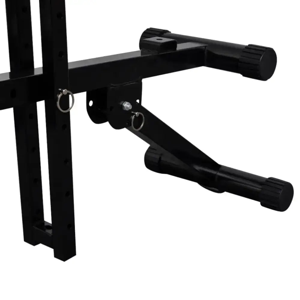 Zwarte metalen gewicht rack attachment voor multifunctionele sit-up bankje en sit-up bankje