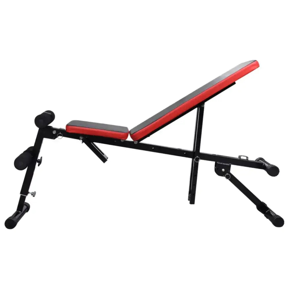 Adjustable multifunctionele sit-up bankje met rode padding voor thuisgebruik