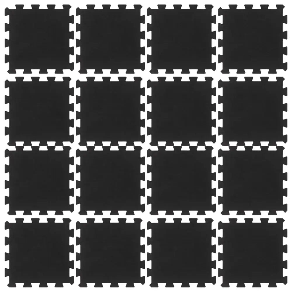Rubbertegels 16 st mm 30x30 cm zwart - matten voor fitnessapparatuur