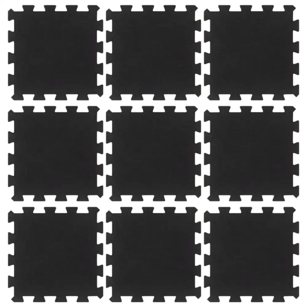Rubbertegels 9 st 16 mm 30x30 cm zwart - matten voor fitnessapparatuur