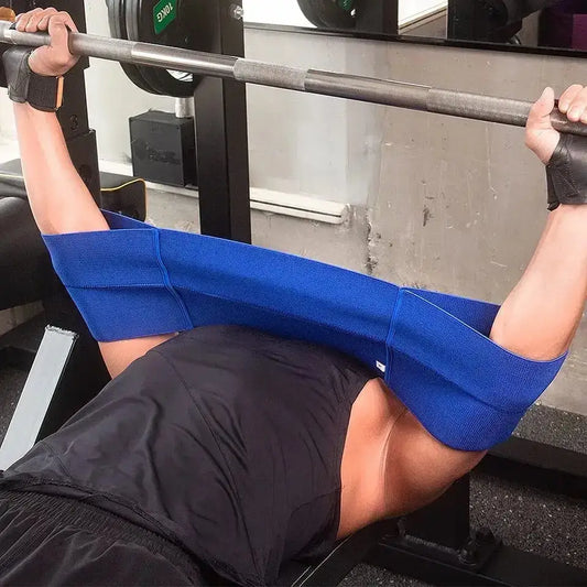 Blauwe pushup band weerstandsband met ruime lussen voor betere trainingen