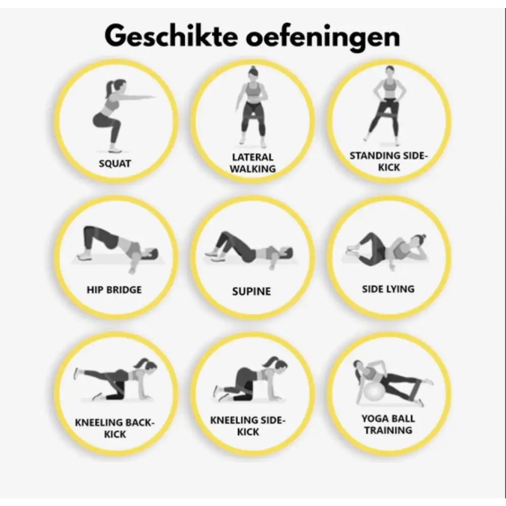 Exercise guide voor de Verstelbare Booty Band in Grey, perfecte booty band voor workout