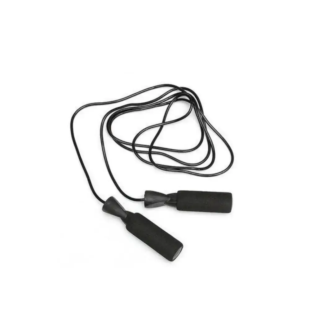 Zwart springtouw met foam handgrepen voor effectieve cardiotraining en verstelbare gebruik