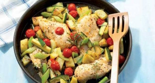 Geroosterde kip met groenten uit de oven