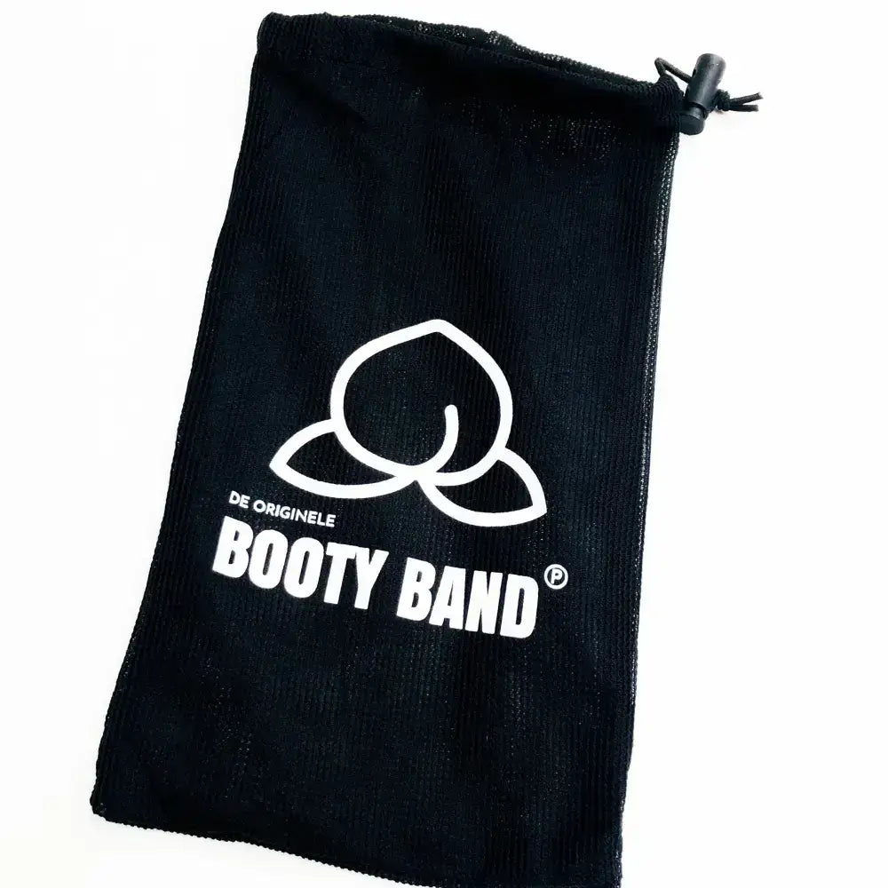 Black drawstring bag voor booty bands met siliconen details voor extra grip