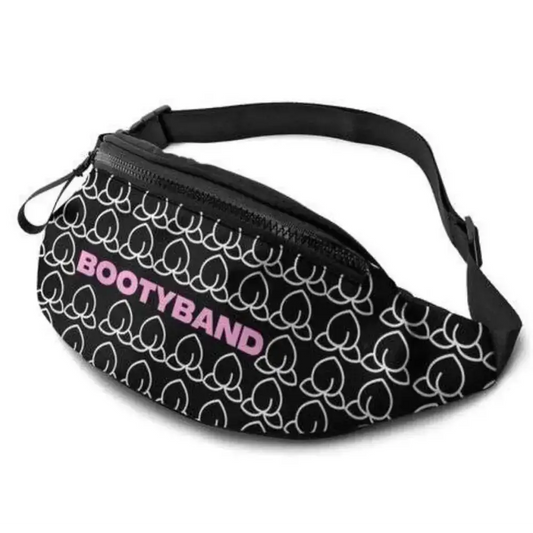 Trendy heuptas met peach patroon en oordopjes uitgang voor de sportschool