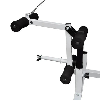 Ideale Trainingshulp witte en zwarte gewichtsbank met verstelbare niveaus en armcurl kussen