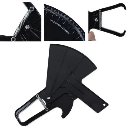 Professionele zwarte huidplooimeter en verstelbare gitaar capo set