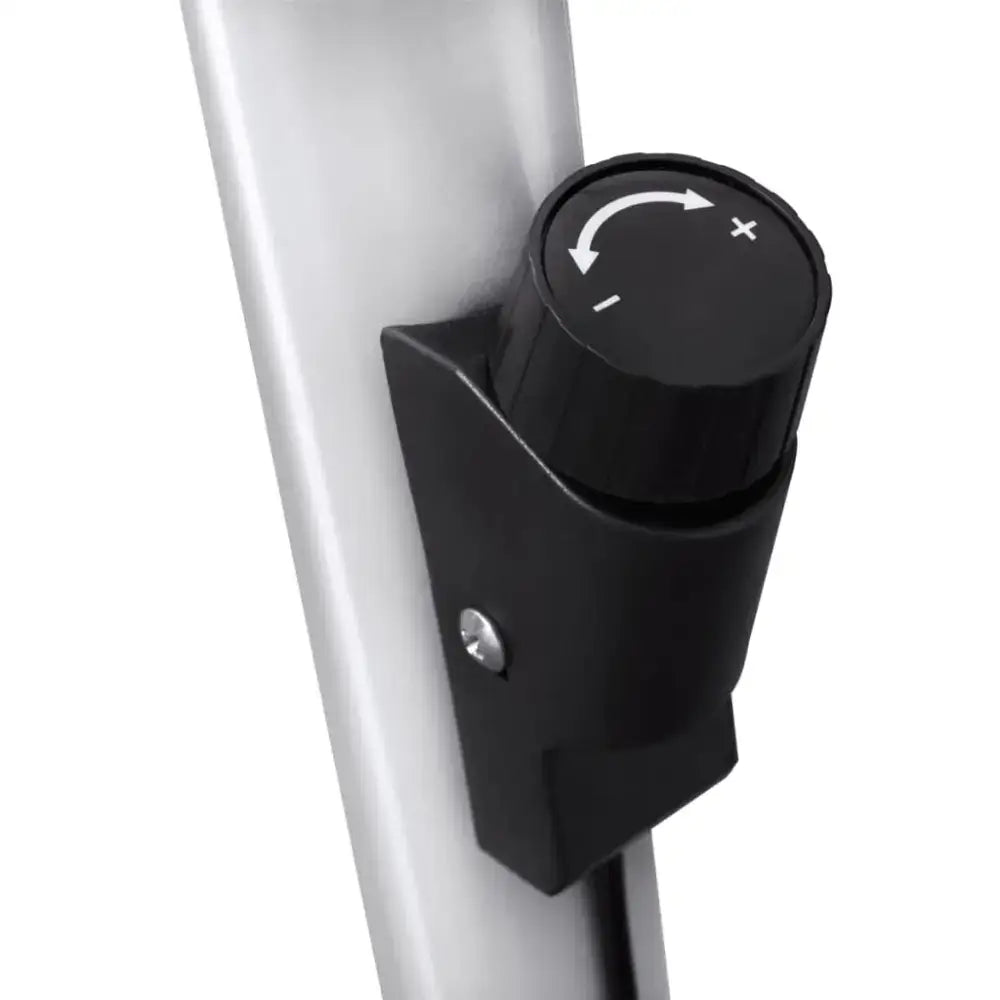 Robuuste fitnessfiets met comfortabel zadel voor thuis sporten, zwarte draaibare knop