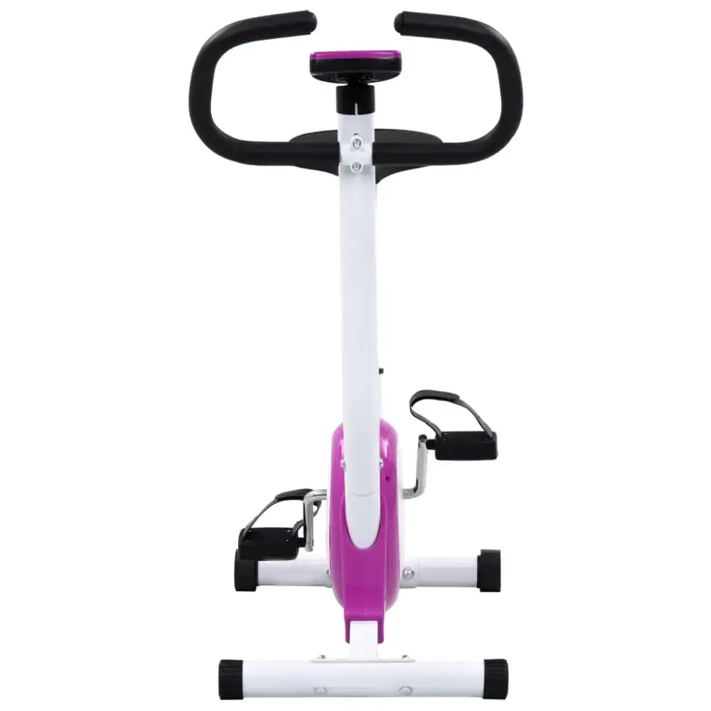 Robuuste hometrainer in paars en wit met anti-slip pedalen