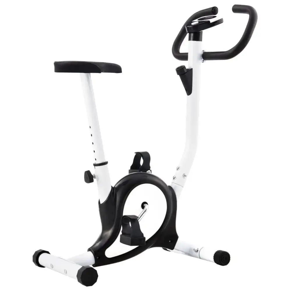 Robuuste hometrainer voor thuis sporten met zwart en wit stationair ontwerp