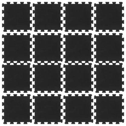 Rubbertegels 16 st mm 30x30 cm zwart - matten voor fitnessapparatuur