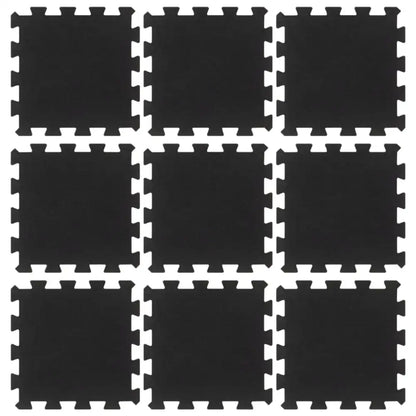 Rubbertegels 9 st 16 mm 30x30 cm zwart - matten voor fitnessapparatuur