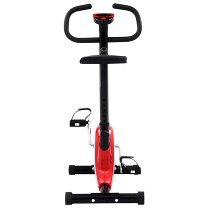 Stevige hometrainer met verstelbaar zadel, rode fiets met digitaal display