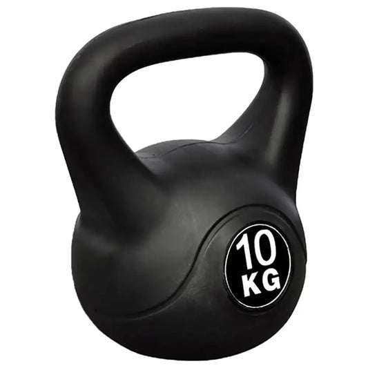 10 kg zwarte kettlebell met getextureerde grip voor veilig trainen