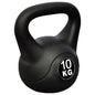 10 kg zwarte kettlebell met getextureerde grip voor veilig trainen