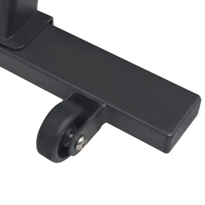 Zwarte hometrainer met rubberen riemaandrijving voor thuis sporten